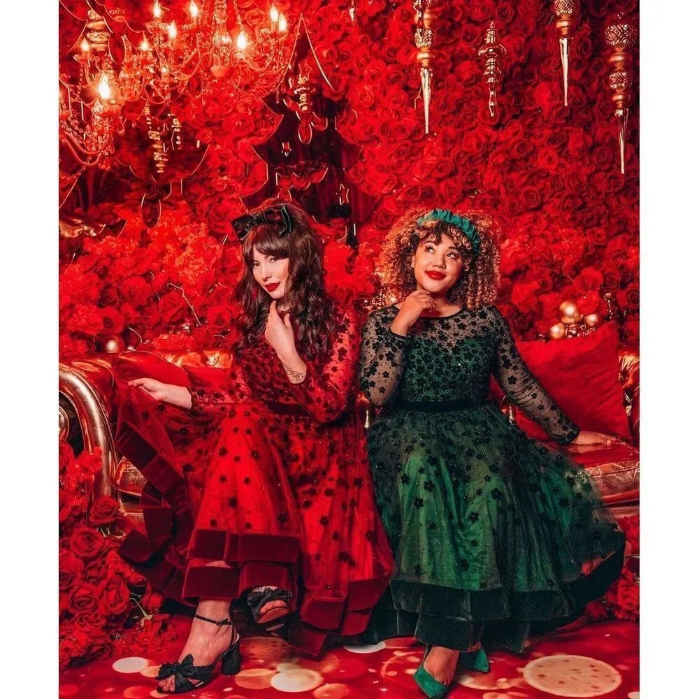 Mac Duggal Embellished Illusion High Neck Long Sleeve Fit & Flare Dress - Size 6 - Picture 2 of 16